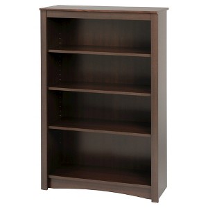 4 Shelf Bookcase Espresso - Prepac: Laminated Wood Composite, Metal Hardware, 80 lbs Capacity - 1 of 4