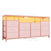 63" Dresser TV Stand with 10 Fabric Drawers, LED Lights & USB Ports - 4 of 4