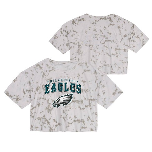NFL Philadelphia Eagles Junior Short Sleeve Tie-Dye Fashion Crop T-Shirt - S