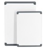 Oster Bergen 2 Piece Rectangular Plastic Cutting Board Set in White with Non-Slip Feet - 2 of 4