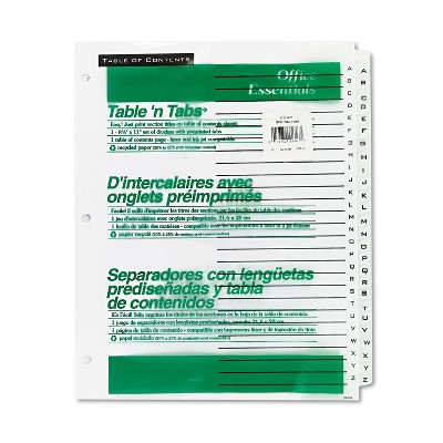 Office Essentials Table 'n Tabs Dividers 26-Tab Letter 11676