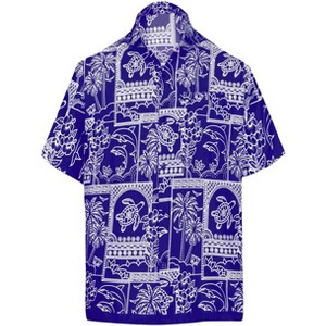LA LEELA Mens Hawaiian Shirts Short Sleeve Button Down Shirt Men's Party Shirts Casual Vacation Summer Tropical Island Shirts Funny - 1 of 4