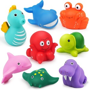 LotFancy Bath Toys for Infants Toddlers Kids 1-3, 8Pcs Mold Free No Holes Ocean Sea Animal Bathtub Toys - 1 of 4