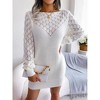 Coolmee Women's Off Shoulder Sweater Dress Chunky Knit Long Sleeve Pullover Tunic Mini Dress - 4 of 4