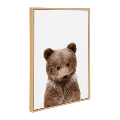 Sylvie Baby Bear Framed Canvas Wall Art for Nursery