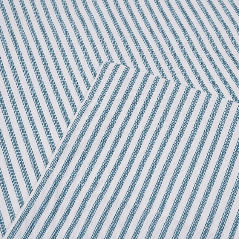 Ellis Curtain Plaza Classic Ticking Stripe Printed on Natural Ground 3" Rod Pocket Tailored Panel Pair Blue, 4 of 5