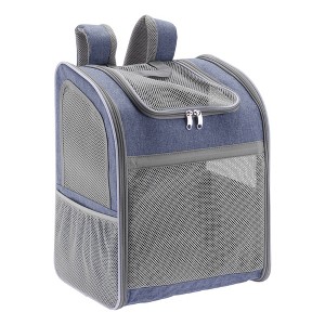 Unique Bargains Pet Backpack Transport Box for Cats and Small Dogs 13.39"x9.84"x16.54" Purple - 1 of 4