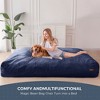 MAXYOYO Giant Bean Bag, Faux Fur Convertible Beanbag Folds from Lazy Chair to Floor Mattress Bed, Navy - 3 of 4