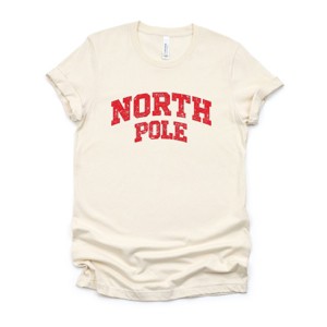 North Pole Varsity Arched Distressed - Women's Short Sleeve Graphic T-Shirt - 1 of 4