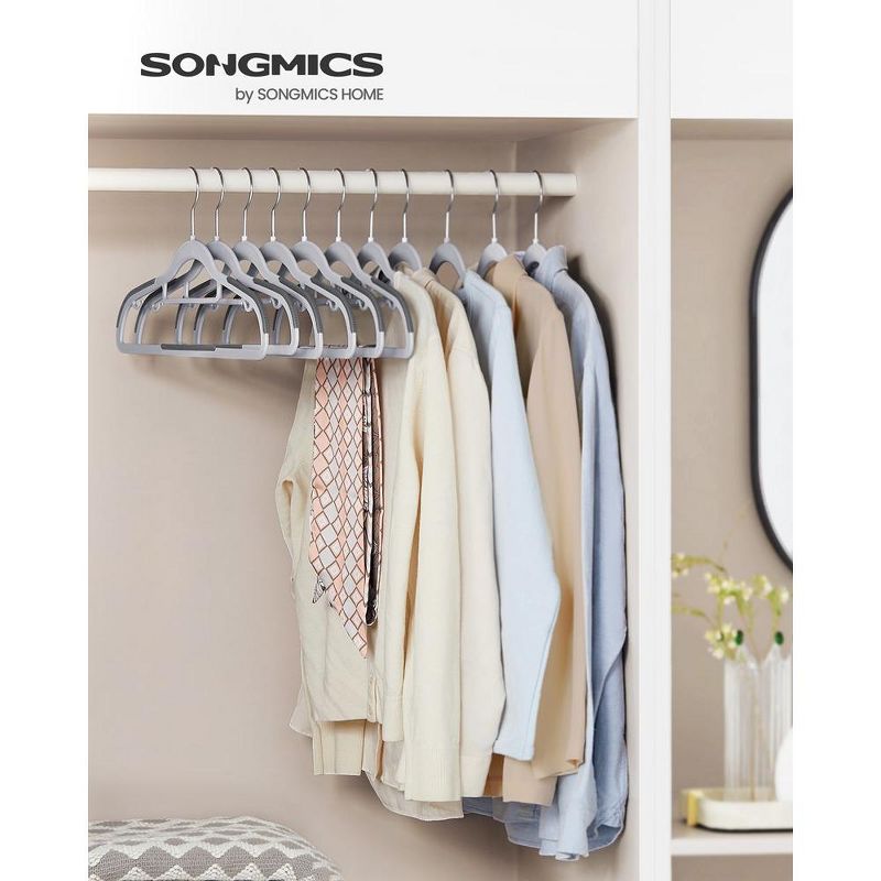 SONGMICS Coat Hangers Non-Slip Clothes Hangers Space-Saving Plastic Hangers 360°Swivel Rose Gold Hook, 2 of 8