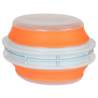 CanCooker Chemical-Free and Dishwasher/Microwave-Safe Collapsible Mess-Free Food Preparation Batter/Breading Cooking Bowl, Orange