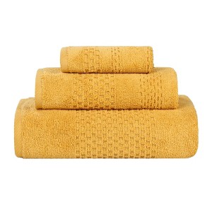 Zero Twist Waffle Textured Cotton Medium Weight Towel Set by Blue Nile Mills - 1 of 4