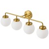 POWLIG Modern Vanity Light Fixture - Bathroom Mirror Lighting with Milk White Glass Globe Shades - 2 of 4