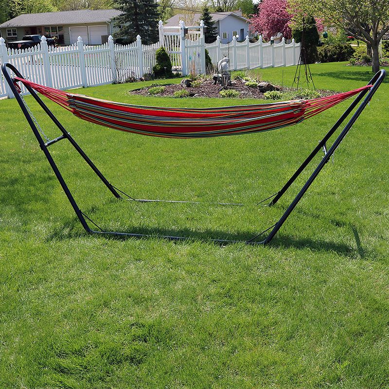 Sunnydaze Large Double Brazilian Hammock with Universal Stand - 450 lb Weight Capacity, 2 of 13