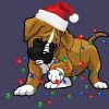 Women's Design By Humans Saint Bernard dog christmas light costume hat santa Fairy lights By Rondes Racerback Tank Top - 2 of 3