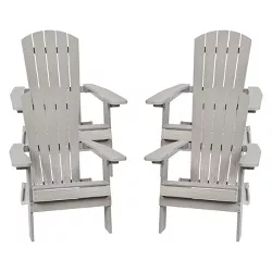 Flash Furniture Set of 4 Charlestown All-Weather Poly Resin Folding Adirondack Chair
