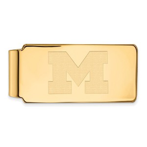Black Bow Jewelry 10k Yellow Gold Michigan Wolverines NCAA Money Clip - 1 of 3