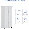 Tall and wide bathroom floor storage cabinet, freestanding unit with 4 doors, adjustable shelves, bathroom storage cabinet white - 3 of 4