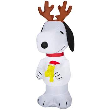 Gemmy Christmas Inflatable Snoopy and Woodstock, 4 ft Tall, Multi