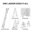 Step ladder with wheels, extended anti slip multi position ladder, storage folding ladder, 300 pound safe load aluminum ladder - 2 of 4