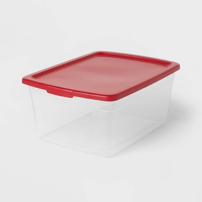 53qt Storage Box with Red Lid - Brightroom™