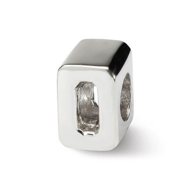 Black Bow Jewelry Sterling Silver Block Style, Number 0 Bead Charm