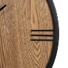 Kate & Laurel All Things Decor 22"X22" Pronte Wood Wall Clock Brown/Black - 3 of 4