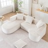 Modular L-Shape Sectional Sofa with Chaise, Deep Seat Cloud Couch, Sponge Compression Upholstered Sofas for Living Room-Maison Boucle - 2 of 4