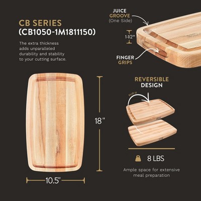 John Boos Maple Wood Reversible Cutting Board with Juice Groove