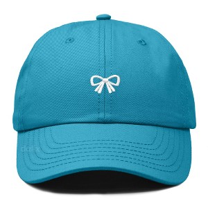 Dalix Bow Embroidered Coquette Cotton Summer Cute Outdoor Baseball Cap Dad Hat Womens - 1 of 4