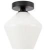 Elegant Lighting Gene 1 light Black and Frosted white glass Flush mount - 3 of 4