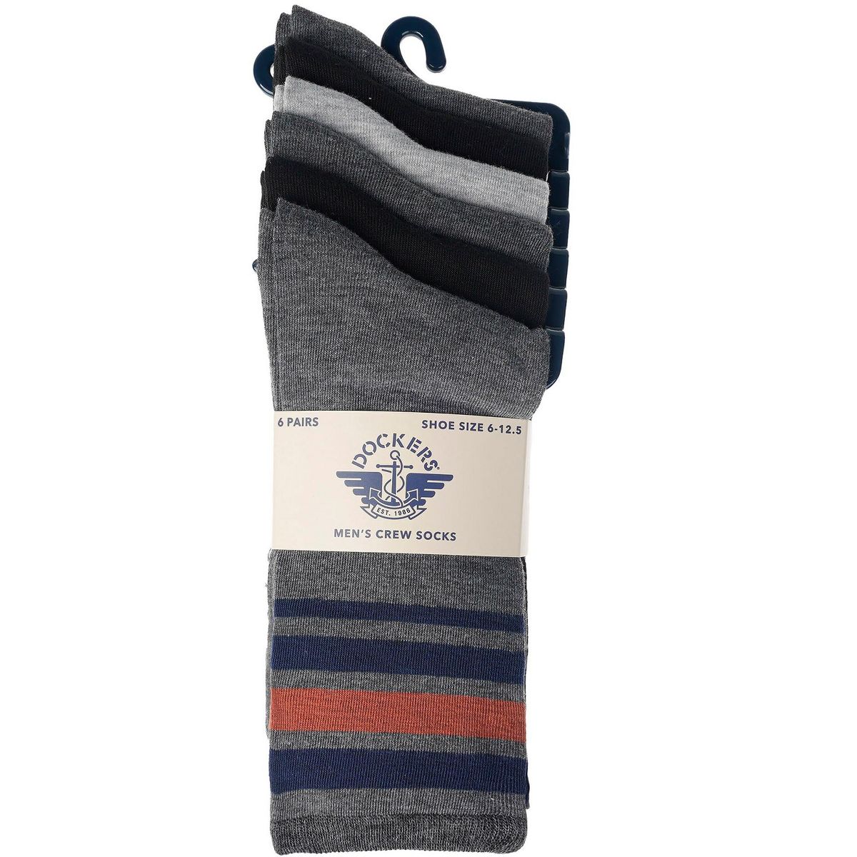 Dockers Men's Socks & Hosiery - 6-Pack Flat Knit Athletic and Dress Crew Socks for Men, Black - thumbnail 9