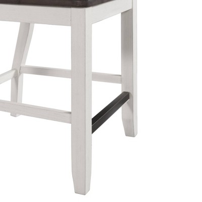 Jamison Rustic Two-Tone Gray & White Wood Counter Stools - Set of 2