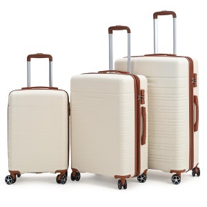 Luggage 3 Piece Set Suitcase Hardside Carry-On Luggage With Spinner Wheels TSA Lock Smooth Rolling Wheels Lightweight Expandable Rolling Suitcase - 1 of 4
