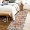 Runner Rug Machine Washable Vintage Floral Hallway Runner Rug Non Slip Low Pile Distressed Area Rugs for Entryway Hallway Kitchen Laundry Room - 3 of 4