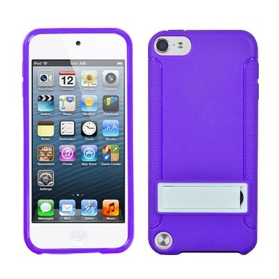 MYBAT For Apple iPod Touch 5th Gen/6th Gen Purple White Hard TPU Plastic Case w/stand