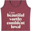 Women's - Instant Message - Beautiful Worthy Confident Loved Graphic Racerback Tank - 2 of 4