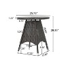 GDFStudio Mockler Outdoor Wicker and Iron 3 Piece Bistro Set with Umbrella Hole - 4 of 4