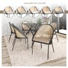 LeisureMod Urbane Dining Chair vynil Upholstery, Wicker-back and Stainless Steel Legs, Set of 4 - 4 of 4
