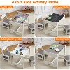Kids Table and Chair Set, 4 in 1 Children Activity Table w/Storage, Removable Tabletop, Blackboard, 3-Piece Toddler Furniture Set for Art, Crafts - 4 of 4