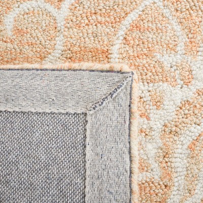 Ivory Floral Hand-Tufted Wool Round Area Rug, 3' x 5'