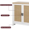 Rattan Buffet Cabinet, Accent Storage Cabinet with 4 Doors and Shelf, Sideboard Buffet Cabinet with Storage, Modern Console Coffee Bar Cabinet - 4 of 4