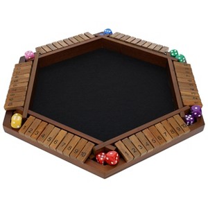 Pacific Shore Games 6 Player 14 in. Shut The Box Board Game, Wood - 1 of 4