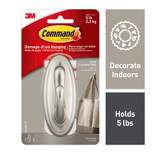 Command Large Sized Traditional Decorative Hook Nickel