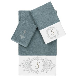Linum Home Textiles 100% Turkish Cotton MONICA 3PC Embellished Towel Set - 1 of 4