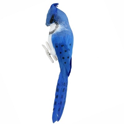 Northlight 7” Blue Jay Bird Clip Christmas Ornament