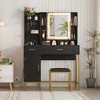 Makeup Vanity Desk with Mirror and Lights, Makeup Vanity Table with Drawers, Open Shelves, Cabinets, Dressing Table with Cushioned Stool for Bedroom - 2 of 4