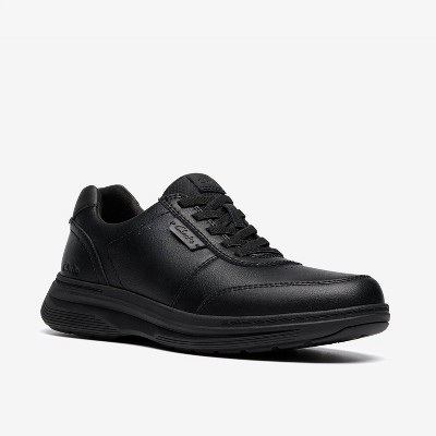Clarks Mens Craftwell Lace Black Leather Shoes 7 Wide — фото 4