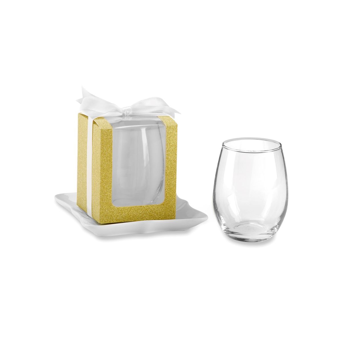 Kate Aspen 9 and 15 oz. Glassware Gift Box with Ribbon