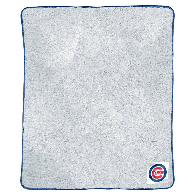 MLB Chicago Cubs Two-Tone Faux Shearling Throw Blanket, 1 of 4
